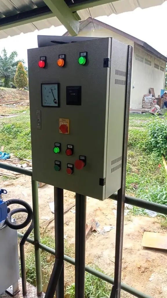 Electrical control panel installed outdoors